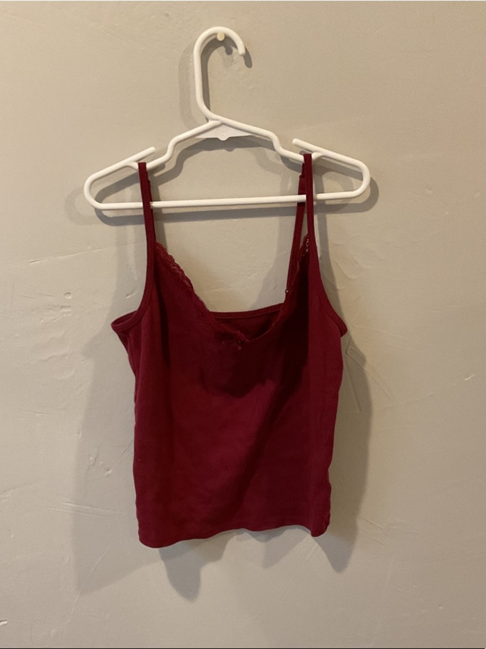 No Boundaries Burgundy Lace-Trim Camisole